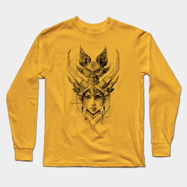 Owl Witch Long Sleeve T-Shirt by Lion Star Tees